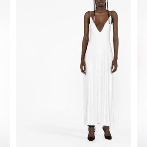 KHAITE XS Carina White Sequin Dress